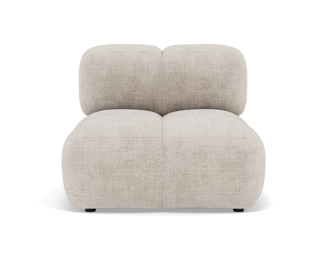 Module d'assise sans accoudoir en velours texturé Grace
