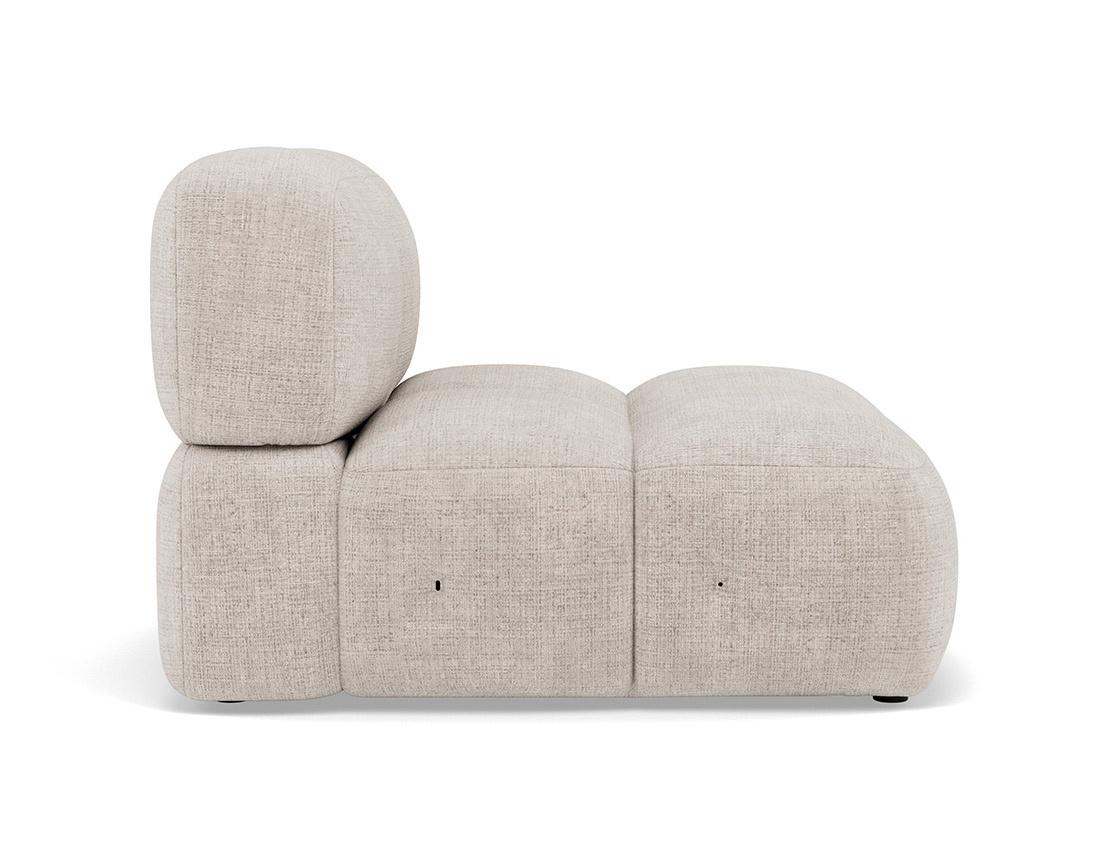 Module d'assise sans accoudoir en velours texturé Grace