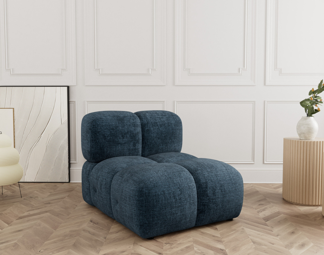 Module d'assise sans accoudoir en velours texturé Grace