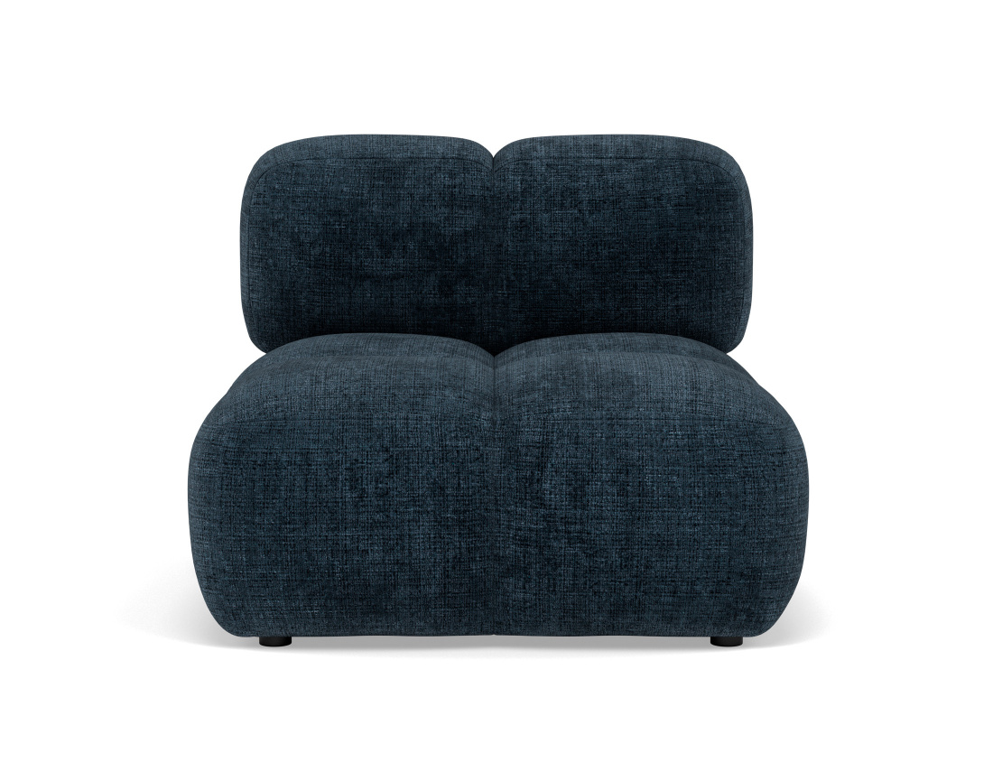 Module d'assise sans accoudoir en velours texturé Grace