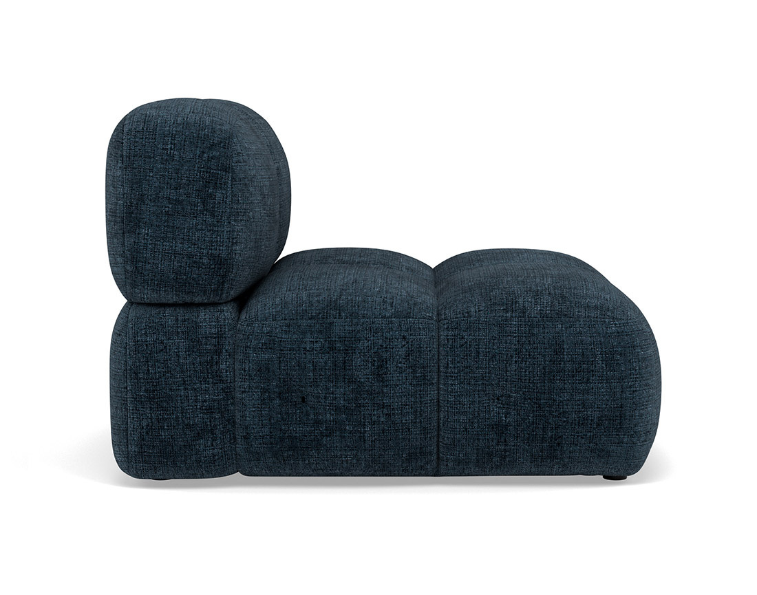 Module d'assise sans accoudoir en velours texturé Grace