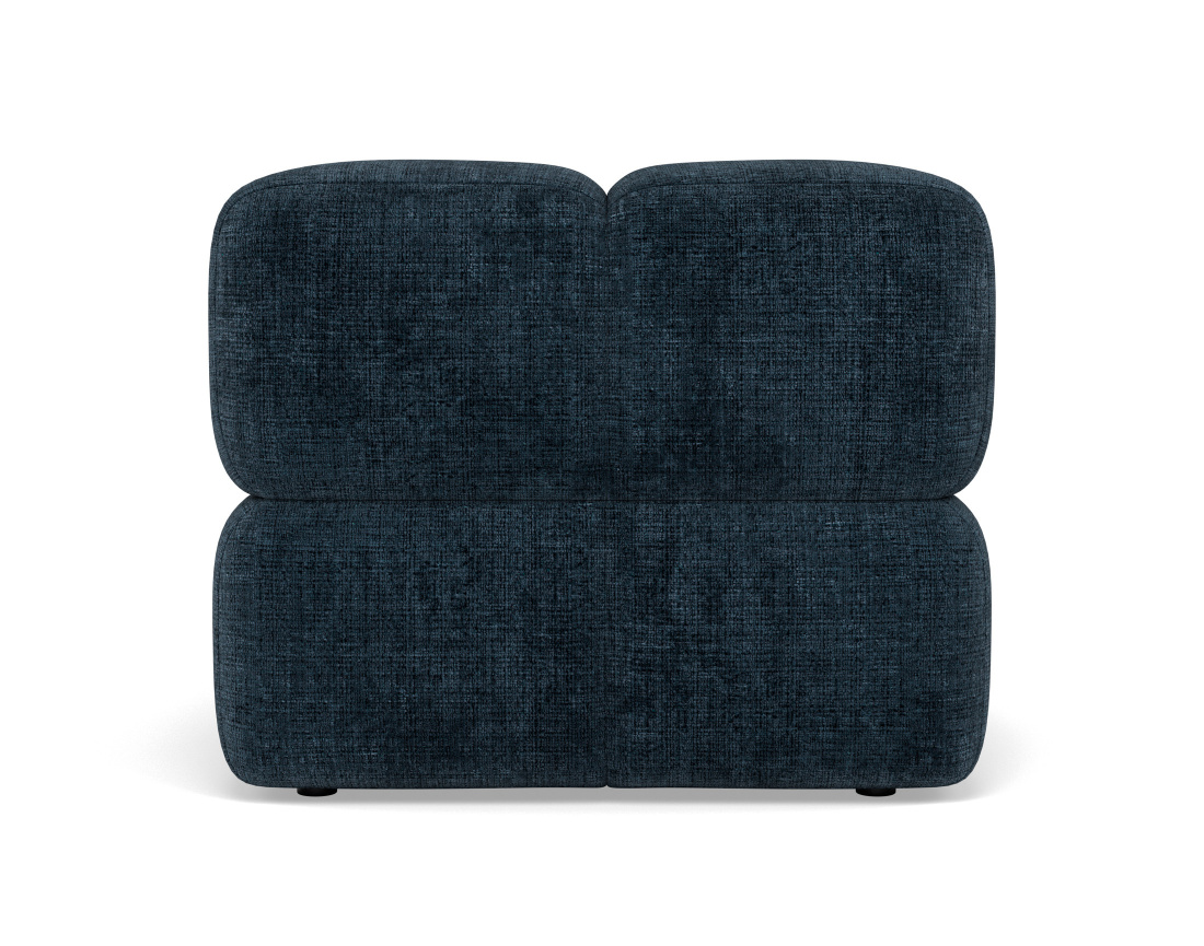 Module d'assise sans accoudoir en velours texturé Grace