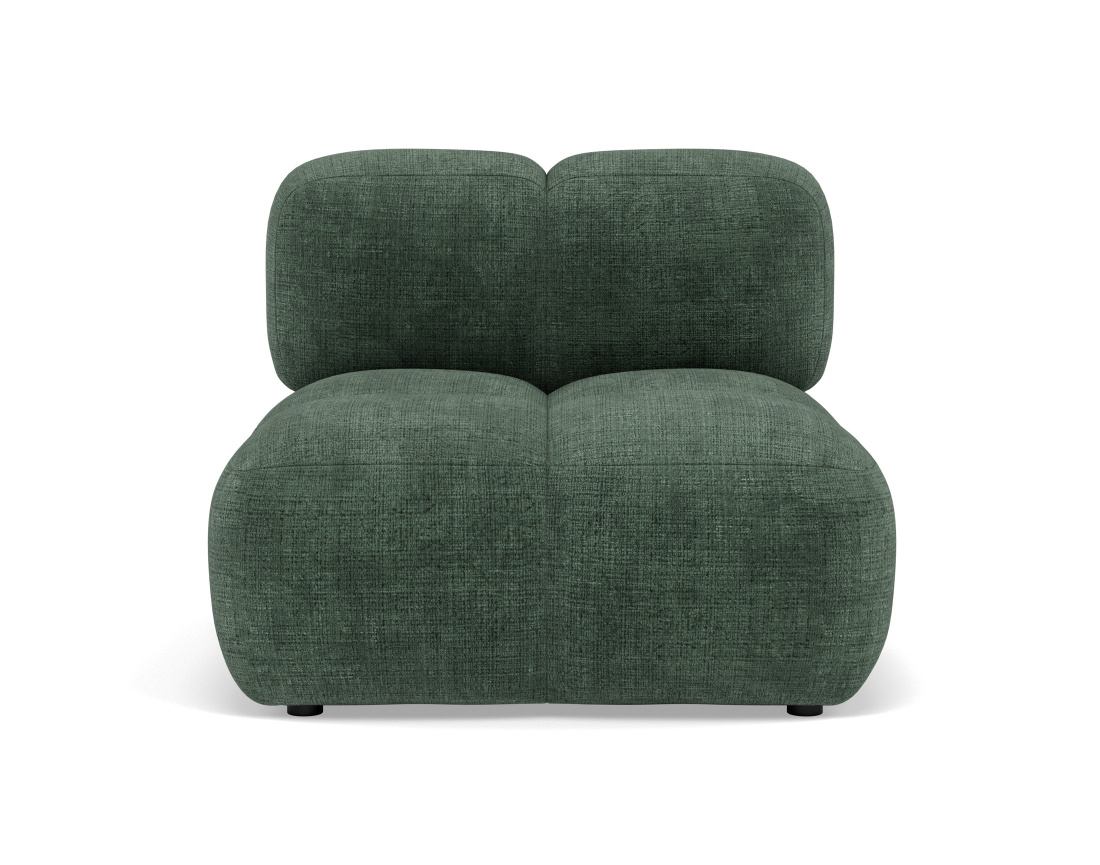 Module d'assise sans accoudoir en velours texturé Grace