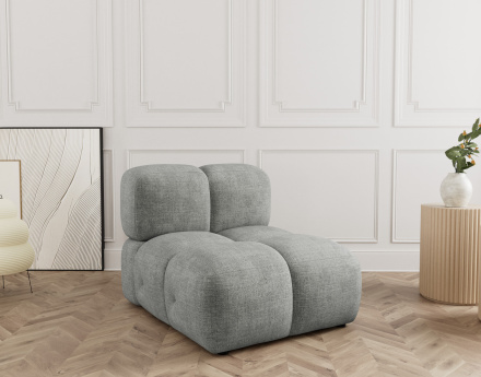 Module d'assise sans accoudoir en velours texturé Grace