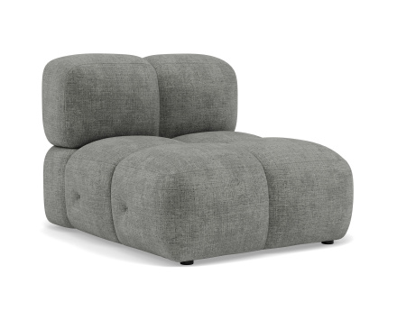 Module d'assise sans accoudoir en velours texturé Grace