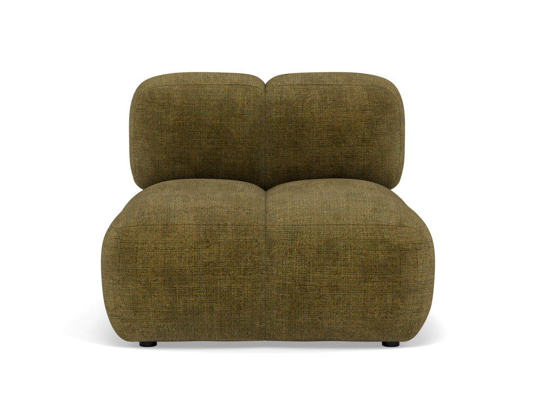 Module d'assise sans accoudoir en velours texturé Grace