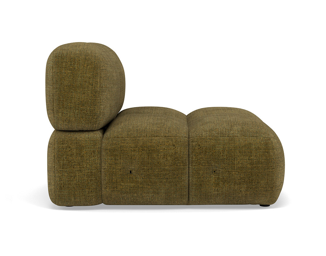 Module d'assise sans accoudoir en velours texturé Grace