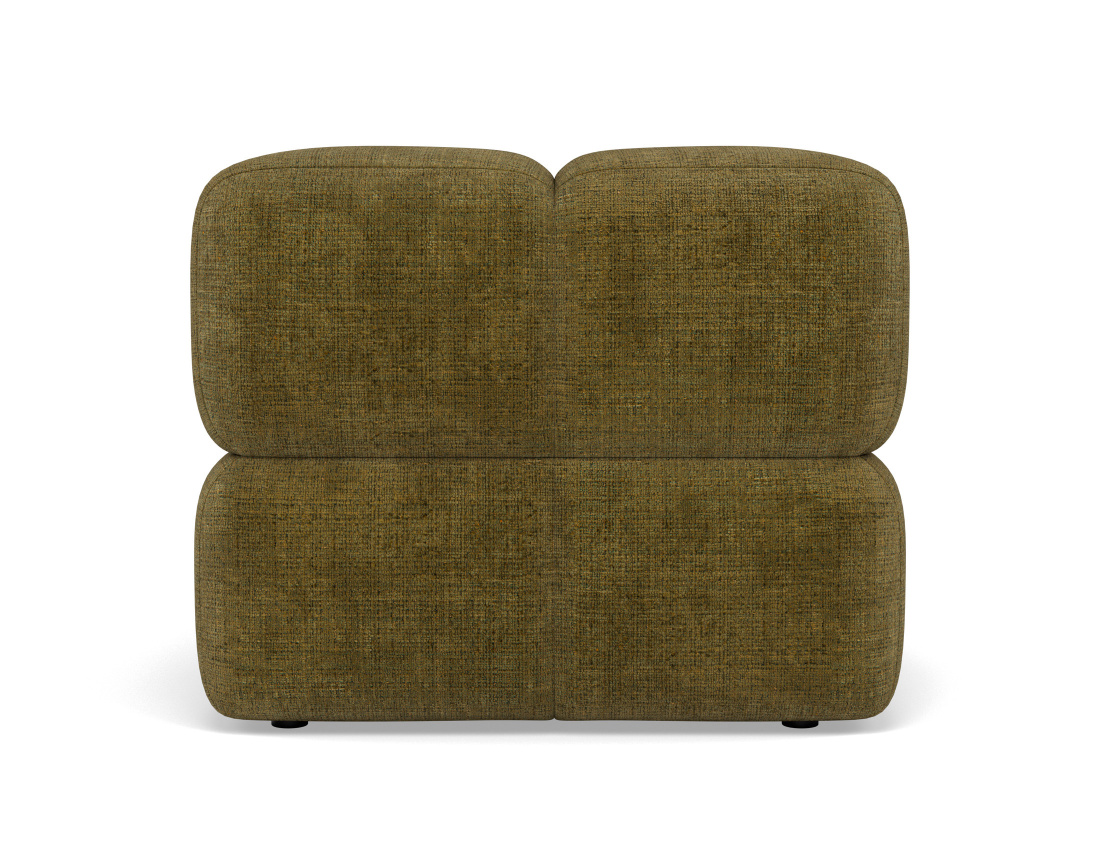 Module d'assise sans accoudoir en velours texturé Grace