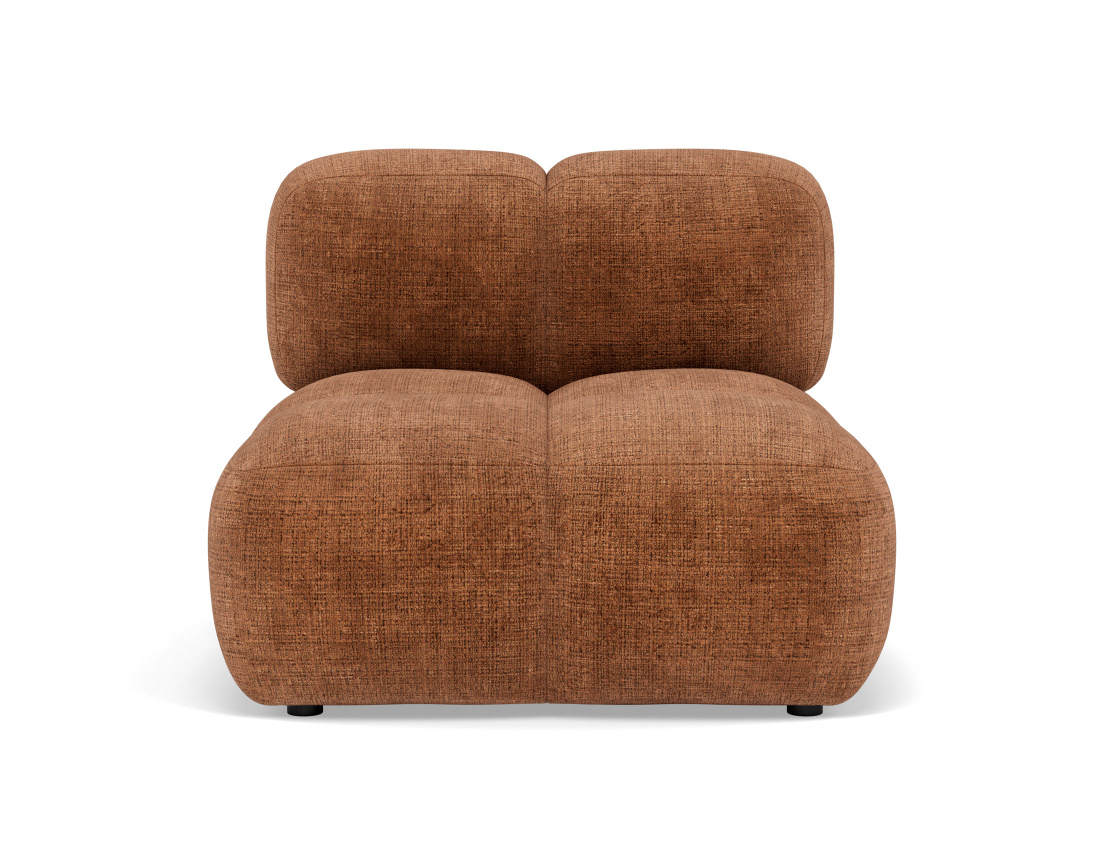 Module d'assise sans accoudoir en velours texturé Grace