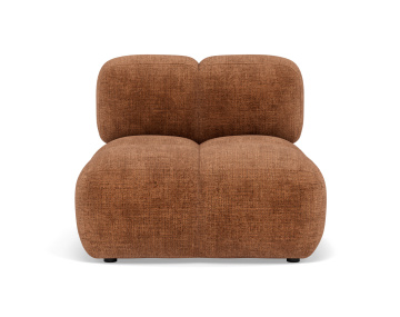 Module d'assise sans accoudoir en velours texturé Grace