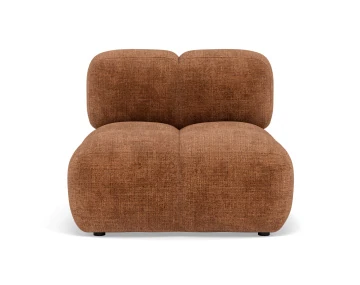 Module d'assise sans accoudoir en velours texturé Grace