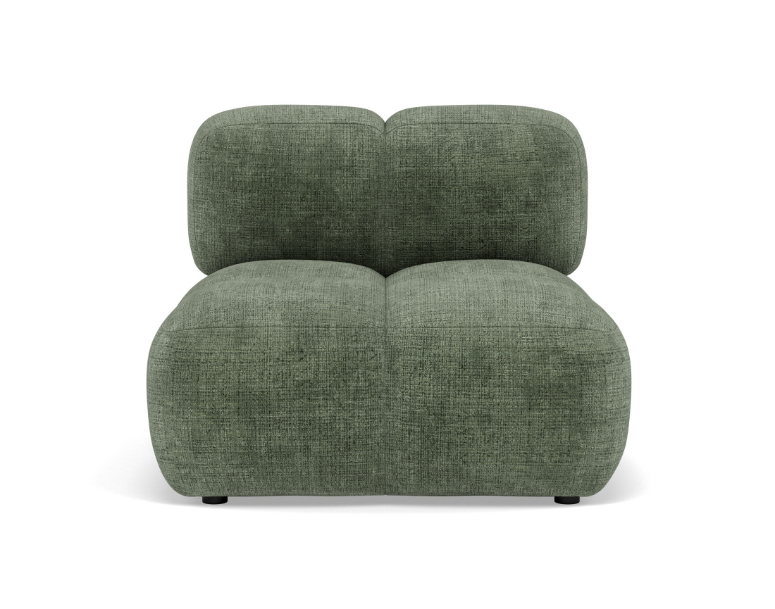 Module d'assise sans accoudoir en velours texturé Grace