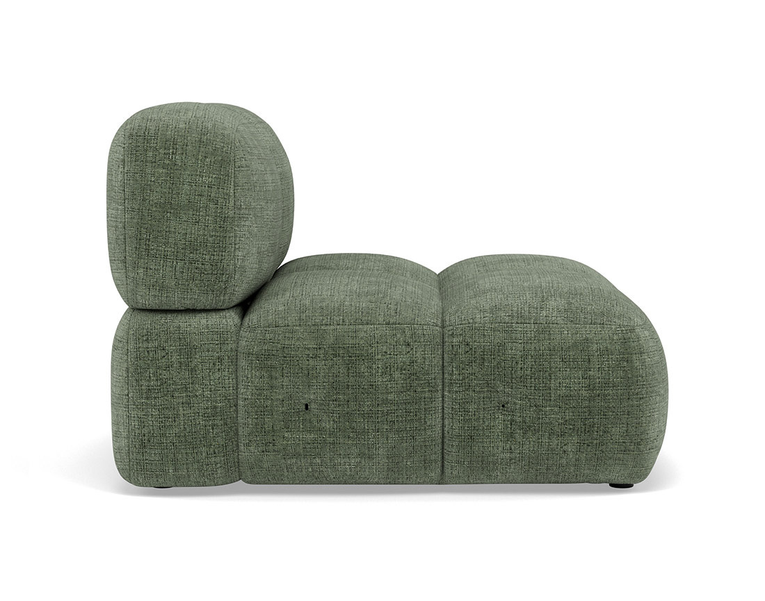 Module d'assise sans accoudoir en velours texturé Grace
