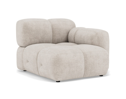 Module d'assise droit en velours texturé Grace