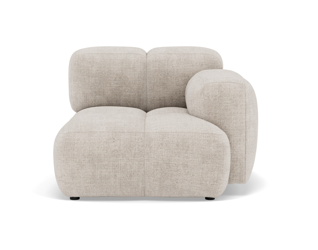 Module d'assise droit en velours texturé Grace