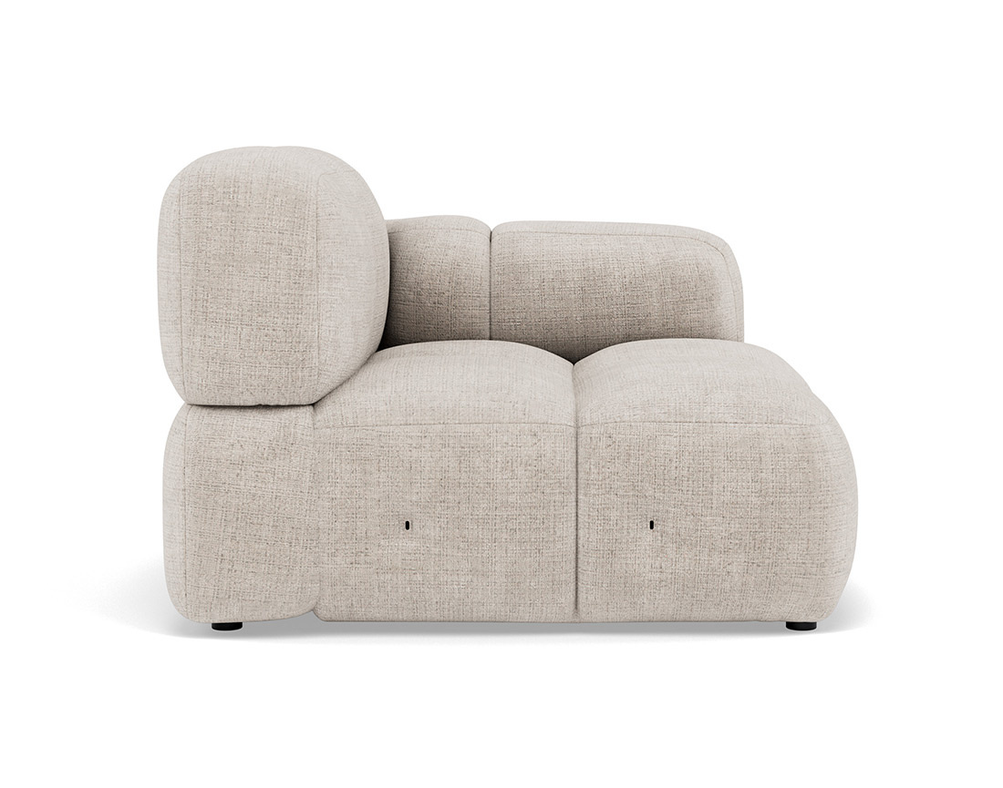 Module d'assise droit en velours texturé Grace