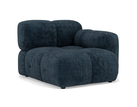 Module d'assise droit en velours texturé Grace