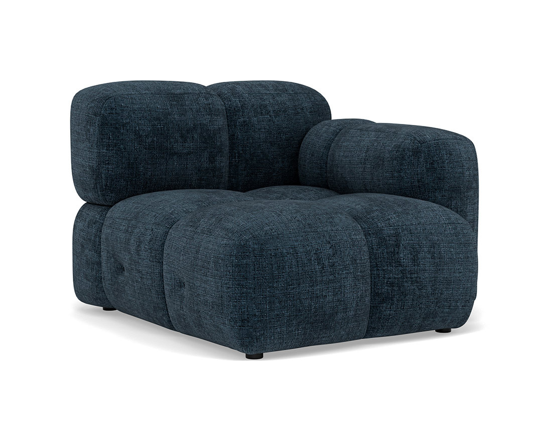 Module d'assise droit en velours texturé Grace