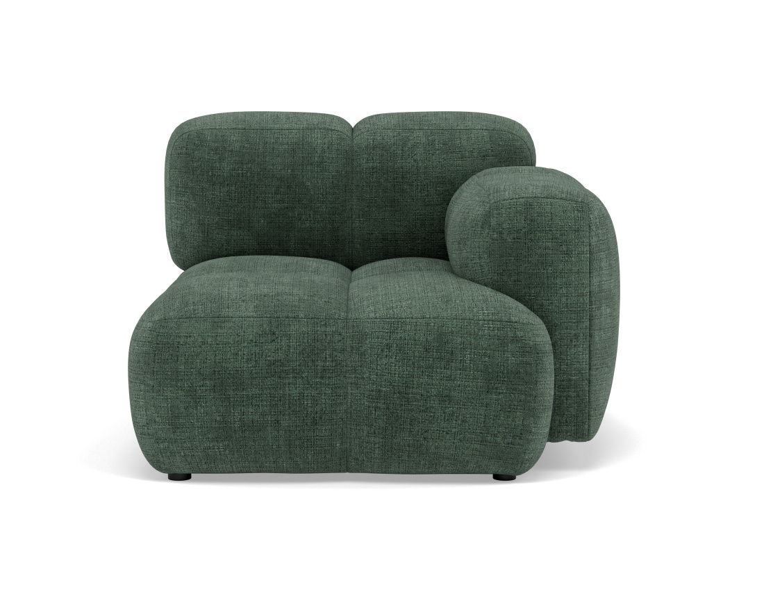 Module d'assise droit en velours texturé Grace