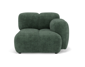 Module d'assise droit en velours texturé Grace