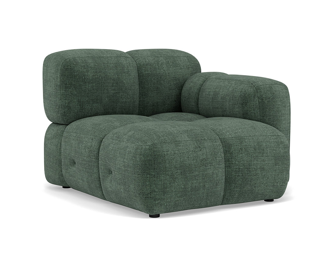 Module d'assise droit en velours texturé Grace