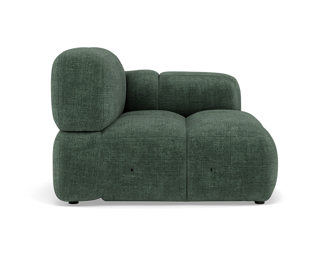 Module d'assise droit en velours texturé Grace