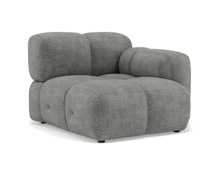 Module d'assise droit en velours texturé Grace