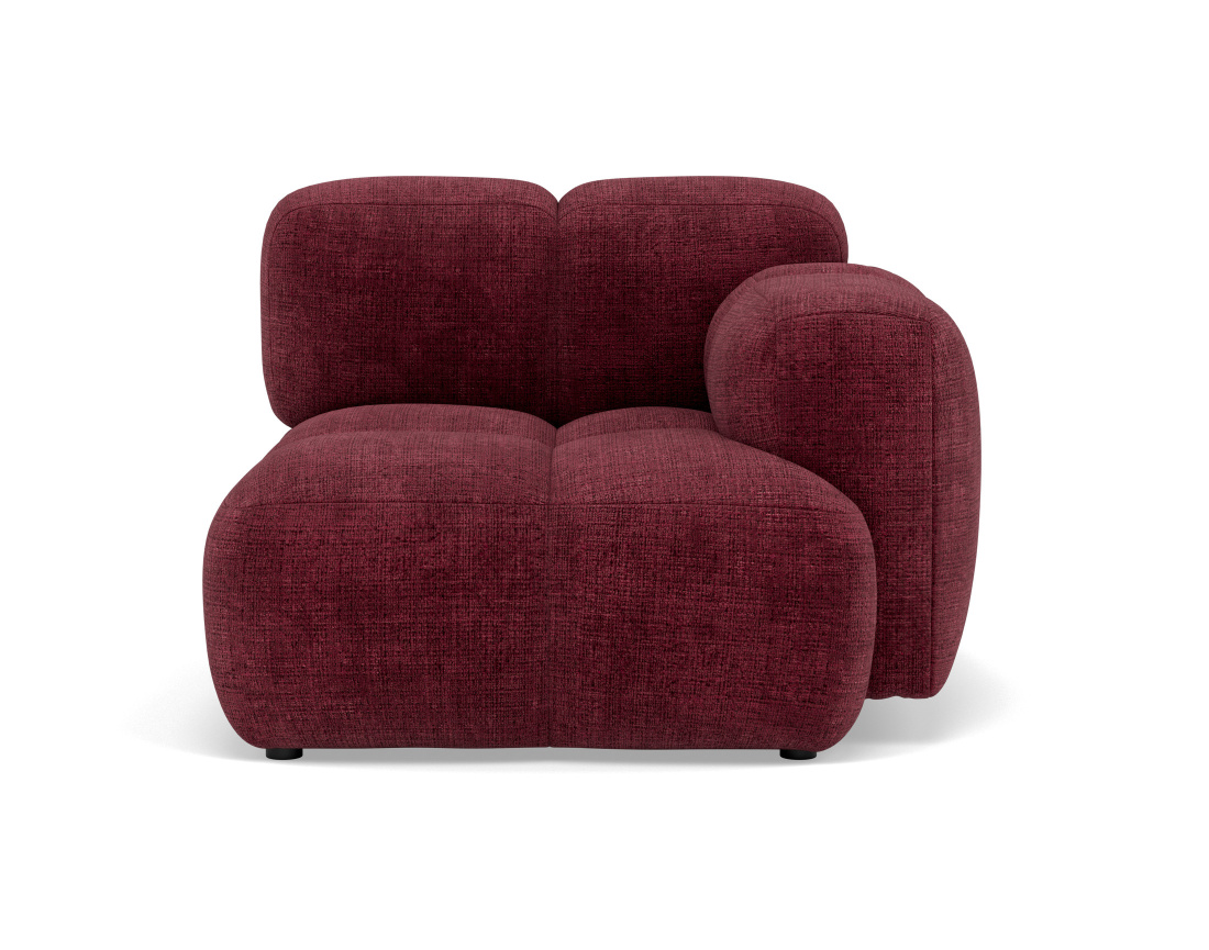 Module d'assise droit en velours texturé Grace