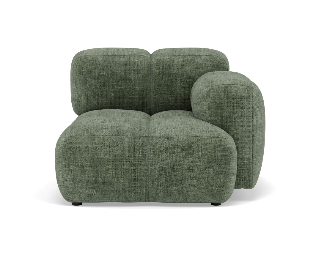 Module d'assise droit en velours texturé Grace