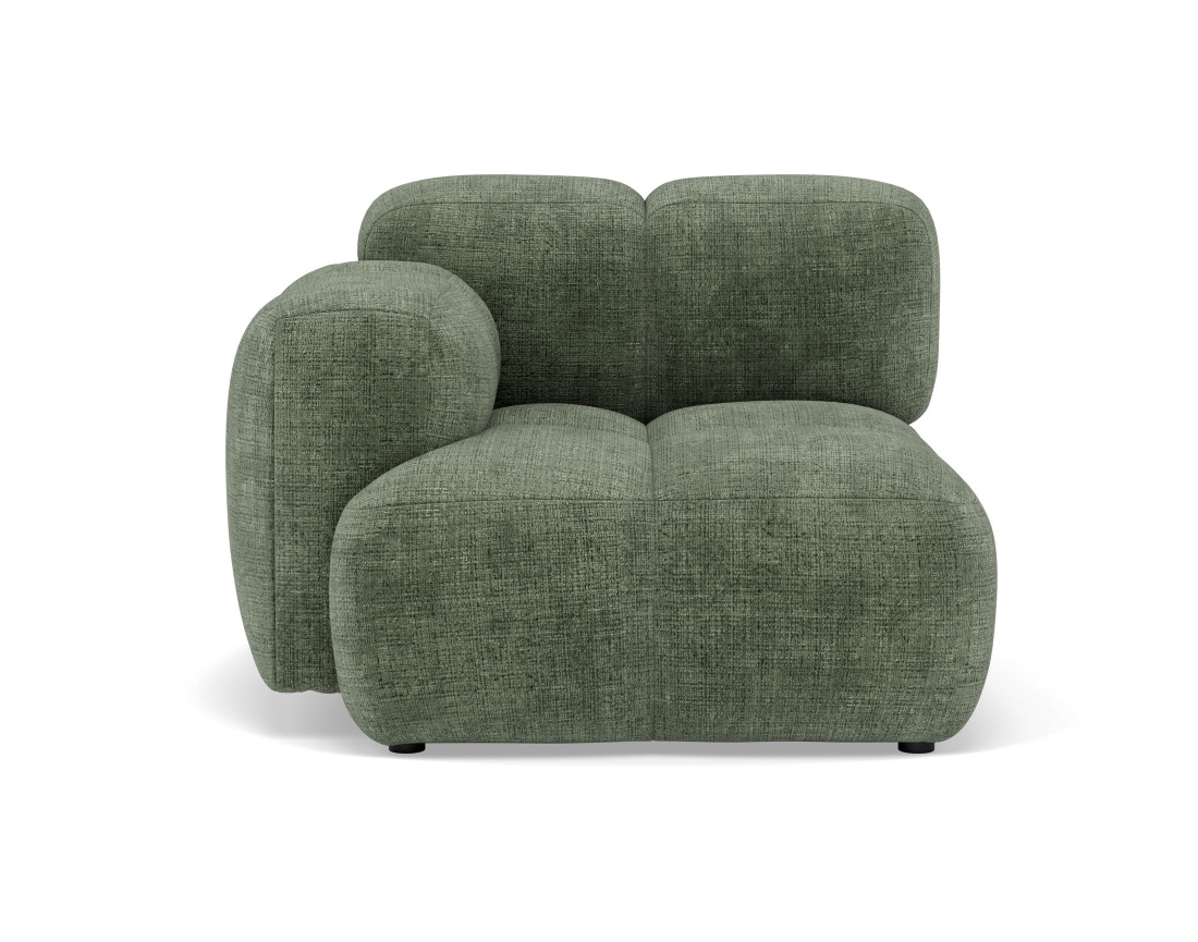 Module d'assise gauche en velours texturé Grace