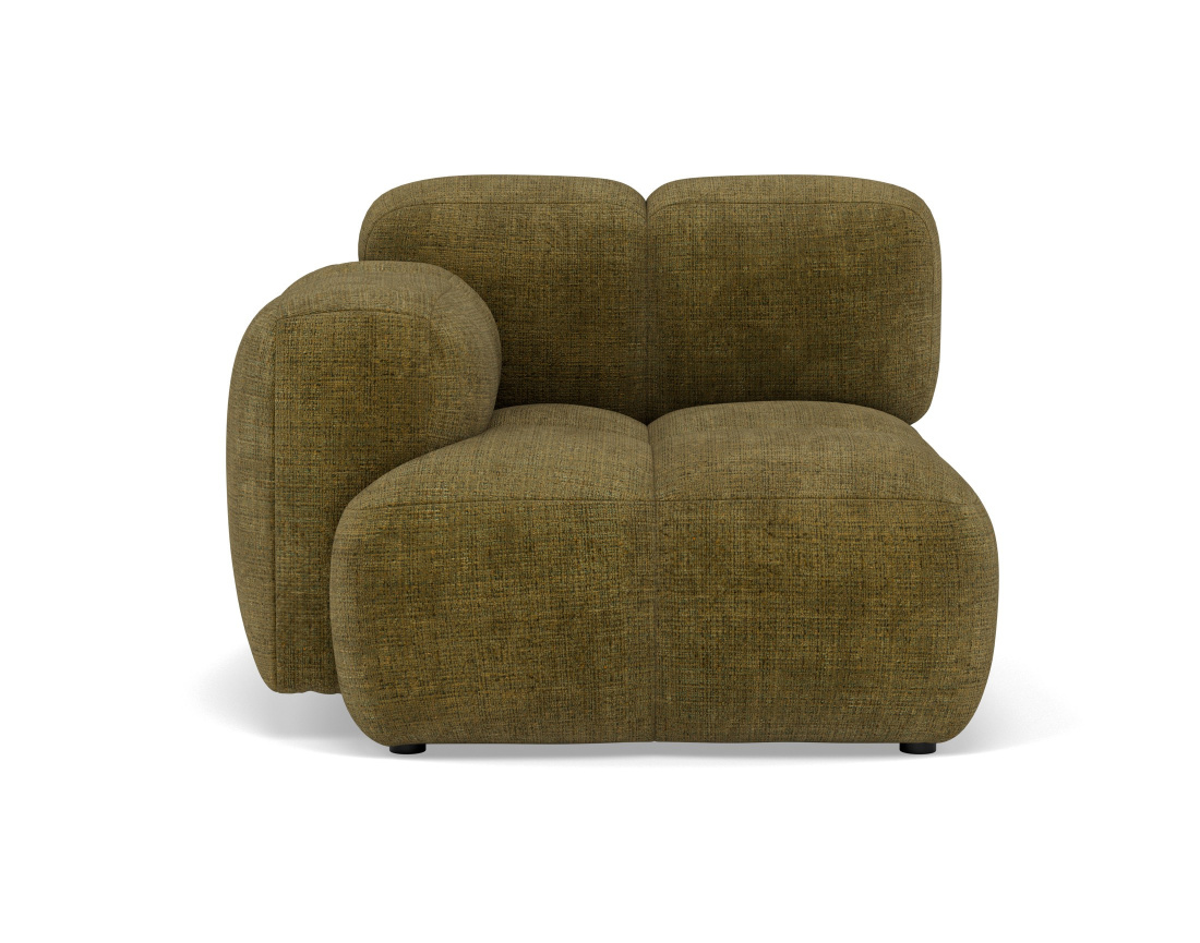 Module d'assise gauche en velours texturé Grace