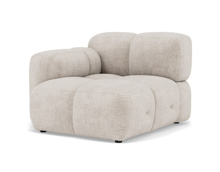 Module d'assise gauche en velours texturé Grace