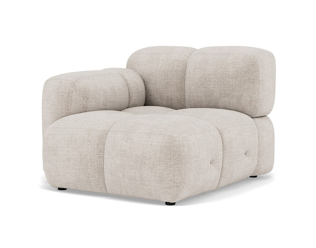 Module d'assise gauche en velours texturé Grace