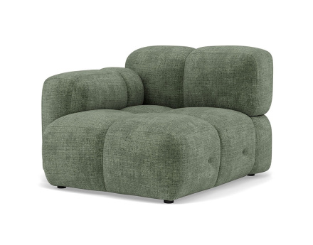 Module d'assise gauche en velours texturé Grace