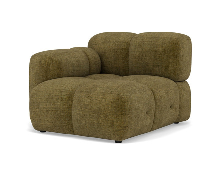 Module d'assise gauche en velours texturé Grace