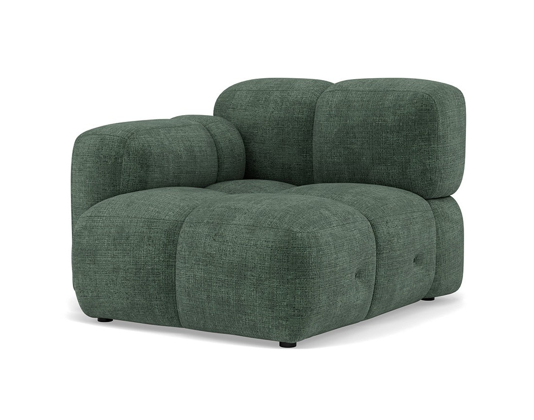 Module d'assise gauche en velours texturé Grace