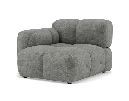 Module d'assise gauche en velours texturé Grace