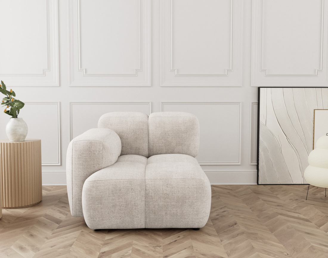 Module d'assise gauche en velours texturé Grace