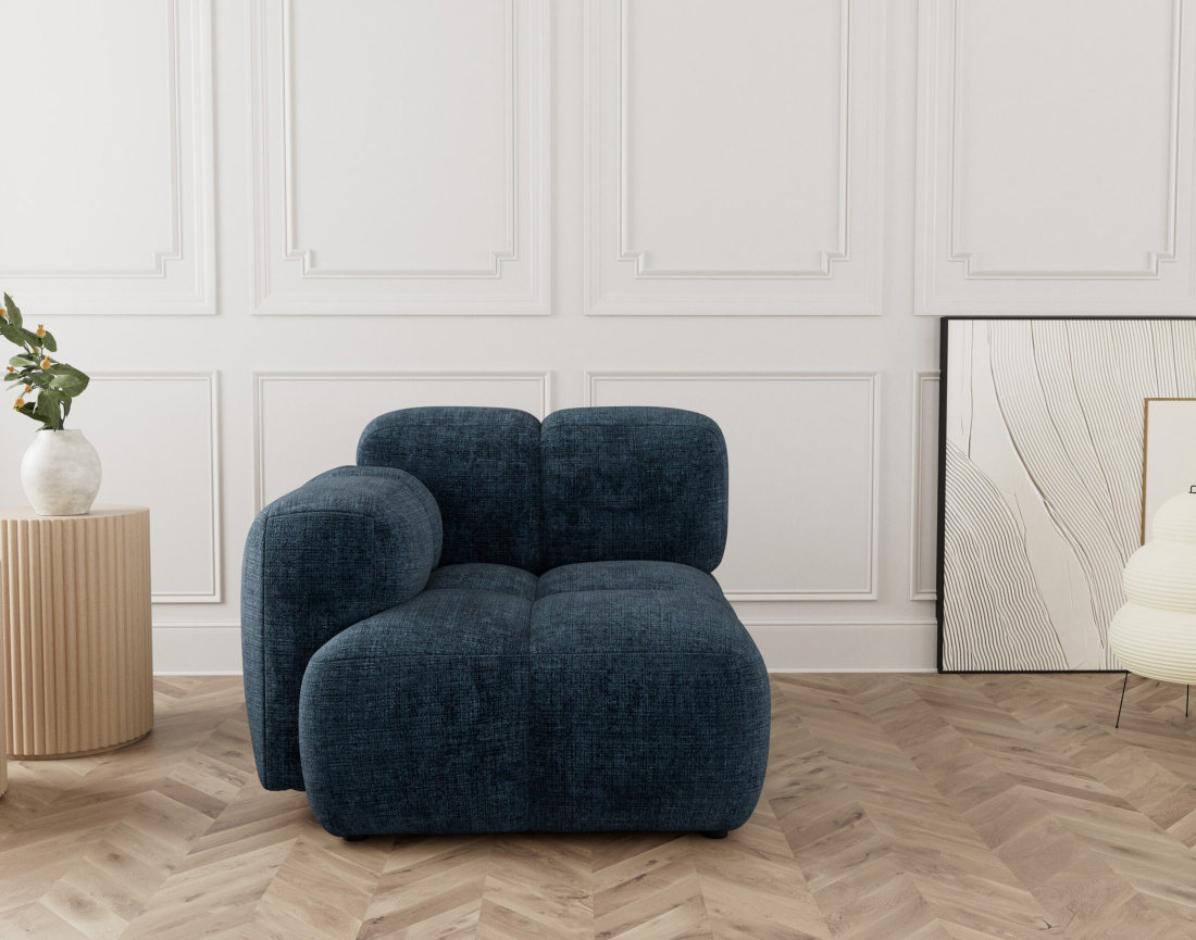 Module d'assise gauche en velours texturé Grace