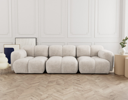 Canapé modulable 3 places en velours texturé Grace