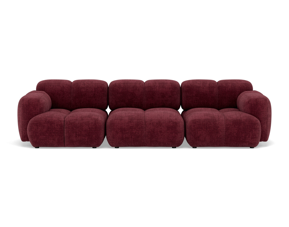 Canapé modulable 3 places en velours texturé Grace
