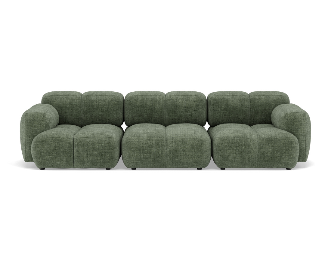 Canapé modulable 3 places en velours texturé Grace