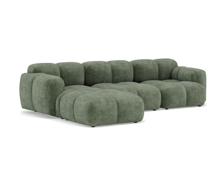 Canapé modulable d'angle réversible 4 places en velours texturé