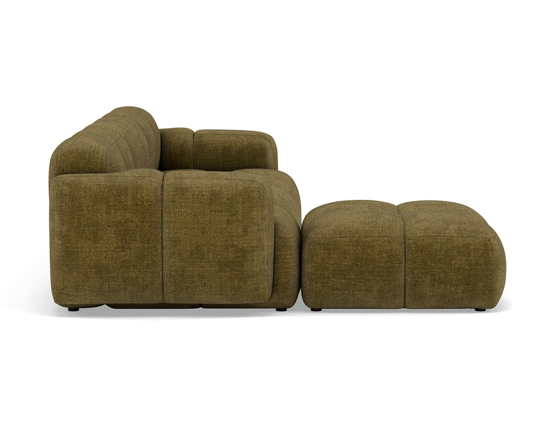 Canapé modulable d'angle réversible 4 places en velours texturé