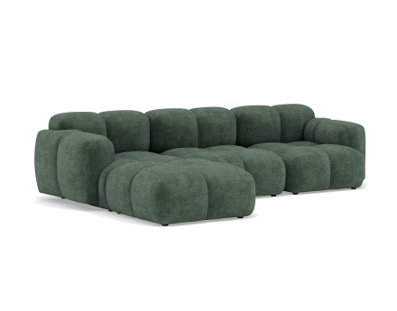 Canapé modulable d'angle réversible 4 places en velours texturé