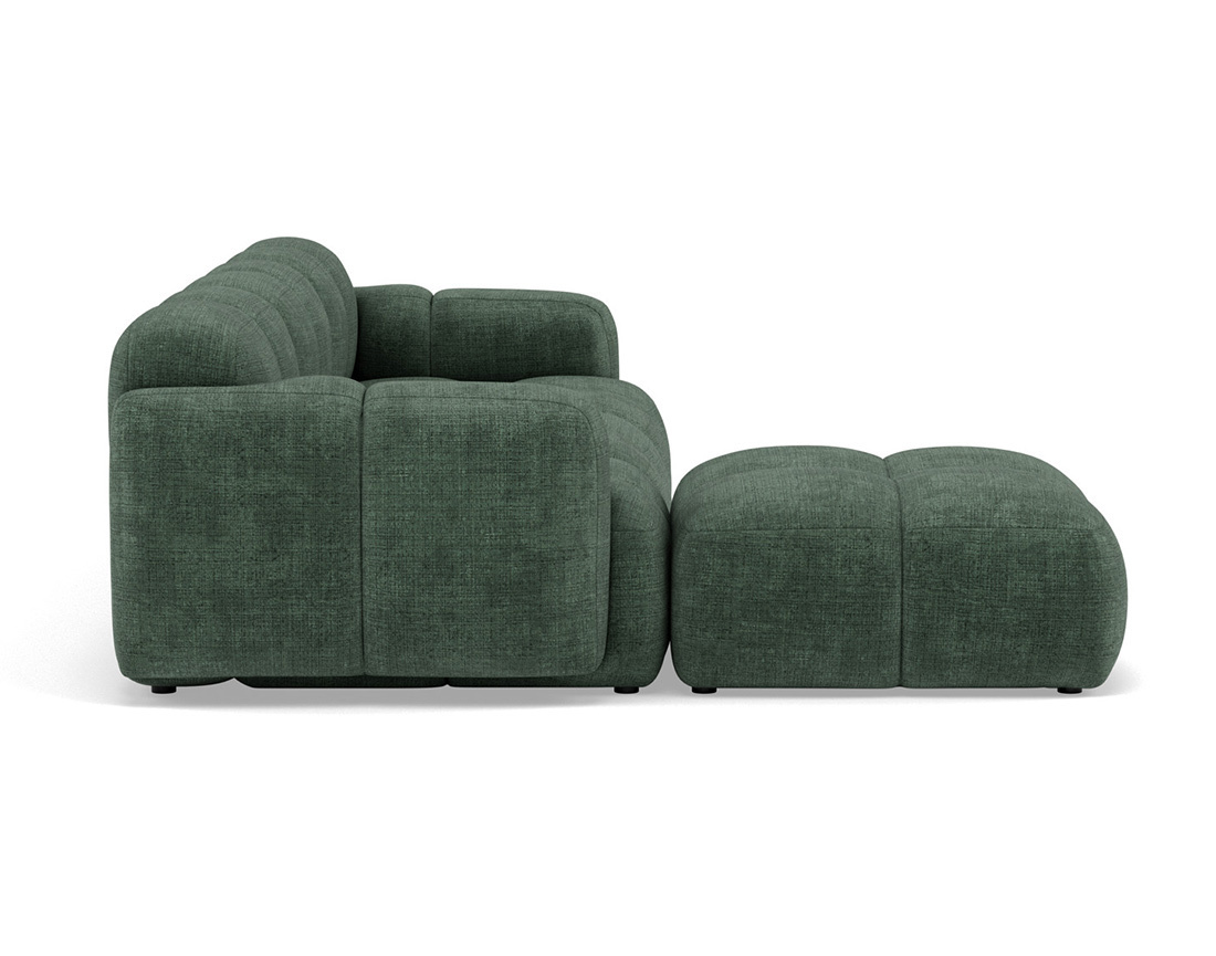 Canapé modulable d'angle réversible 4 places en velours texturé