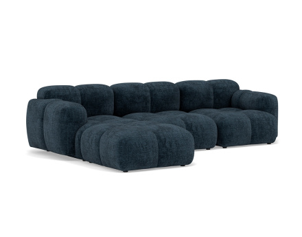 Canapé modulable d'angle réversible 4 places en velours texturé