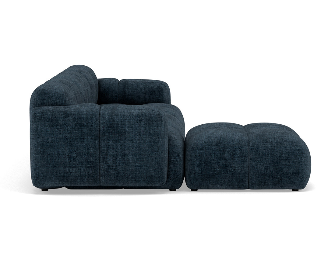 Canapé modulable d'angle réversible 4 places en velours texturé