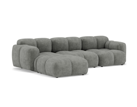 Canapé modulable d'angle réversible 4 places en velours texturé