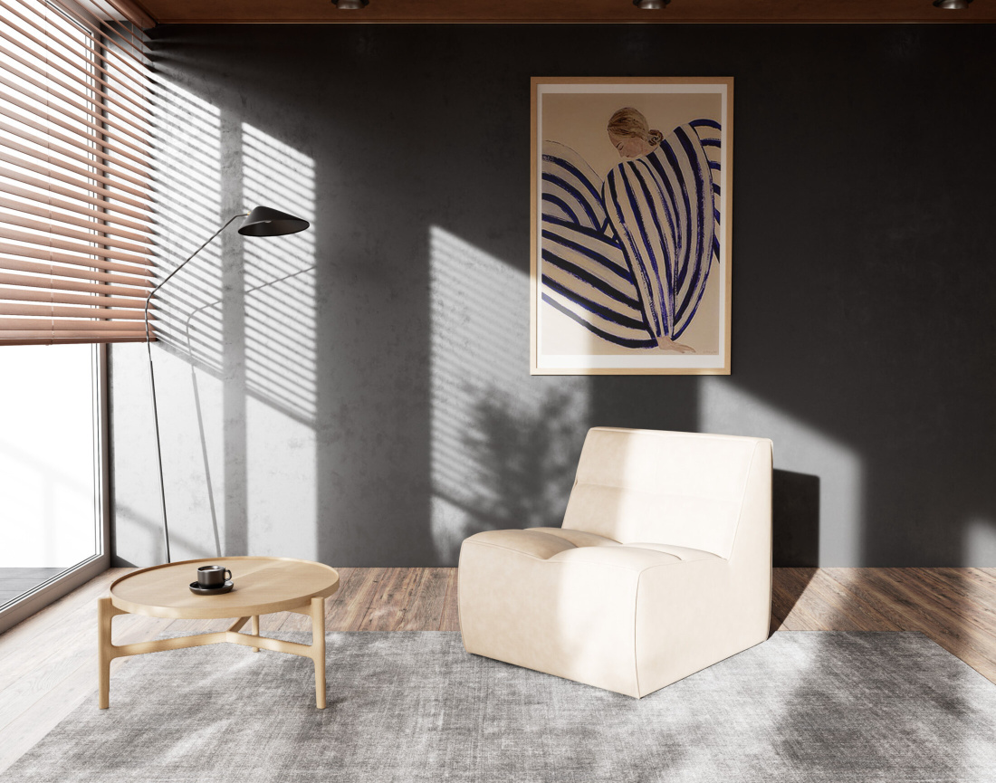 Module d'assise sans accoudoir en simili Alya Module d'assise sans accoudoir en simili Alya